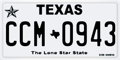 TX license plate CCM0943