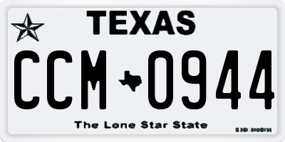 TX license plate CCM0944