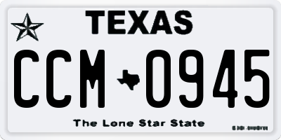 TX license plate CCM0945
