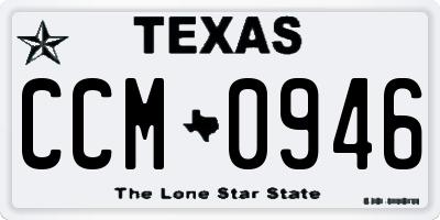 TX license plate CCM0946