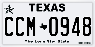 TX license plate CCM0948