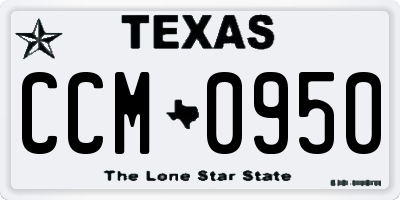 TX license plate CCM0950
