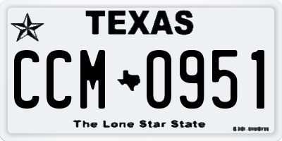 TX license plate CCM0951