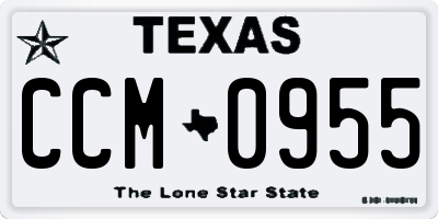 TX license plate CCM0955