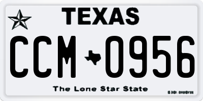 TX license plate CCM0956