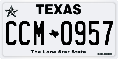 TX license plate CCM0957