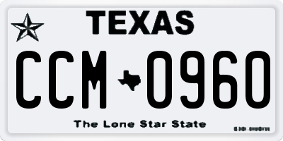 TX license plate CCM0960