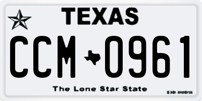 TX license plate CCM0961