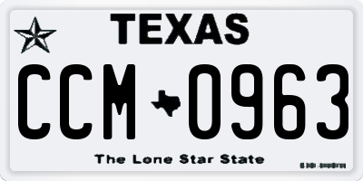 TX license plate CCM0963