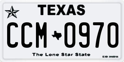 TX license plate CCM0970