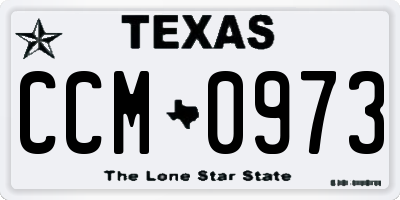TX license plate CCM0973