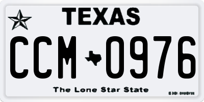 TX license plate CCM0976