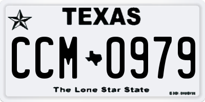 TX license plate CCM0979