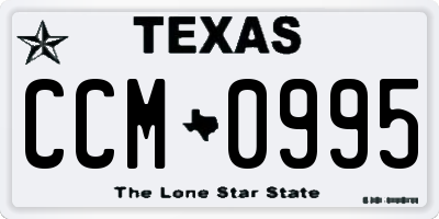 TX license plate CCM0995
