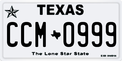 TX license plate CCM0999