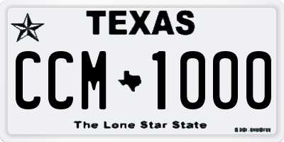 TX license plate CCM1000