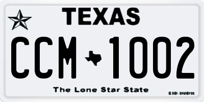 TX license plate CCM1002