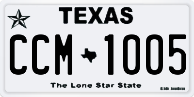 TX license plate CCM1005