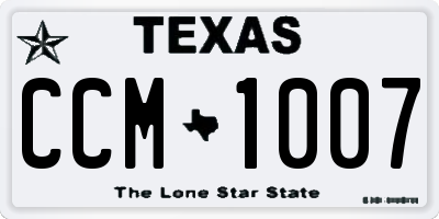 TX license plate CCM1007