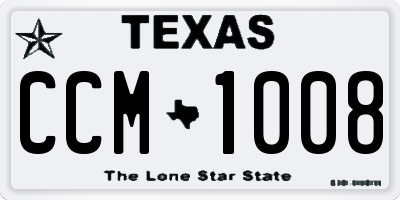 TX license plate CCM1008