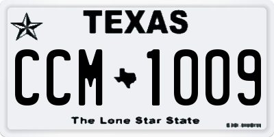 TX license plate CCM1009