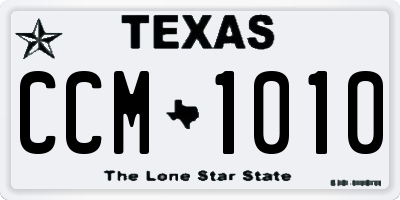 TX license plate CCM1010