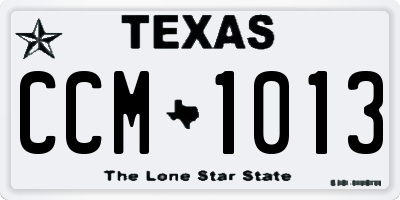 TX license plate CCM1013