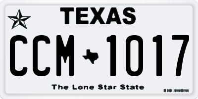TX license plate CCM1017