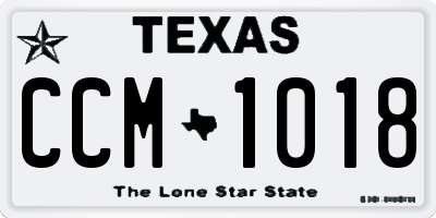 TX license plate CCM1018