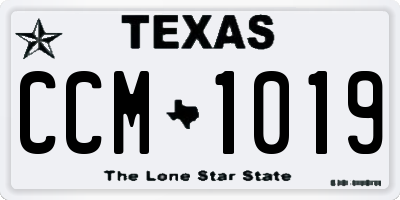 TX license plate CCM1019