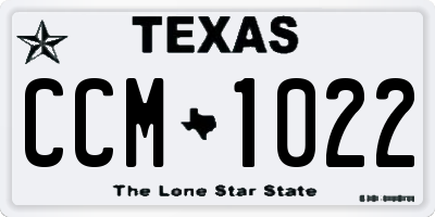 TX license plate CCM1022