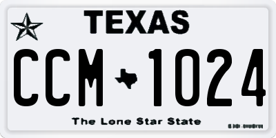 TX license plate CCM1024