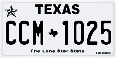 TX license plate CCM1025