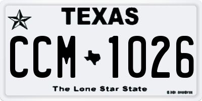 TX license plate CCM1026