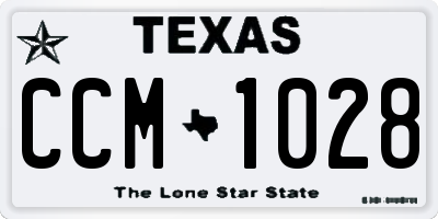 TX license plate CCM1028