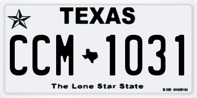 TX license plate CCM1031