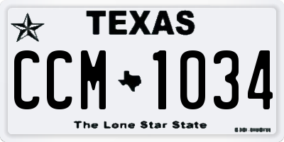 TX license plate CCM1034