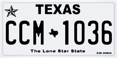 TX license plate CCM1036