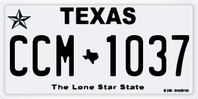 TX license plate CCM1037