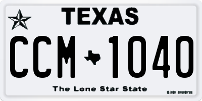 TX license plate CCM1040