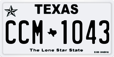 TX license plate CCM1043