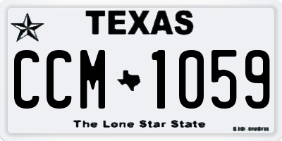 TX license plate CCM1059