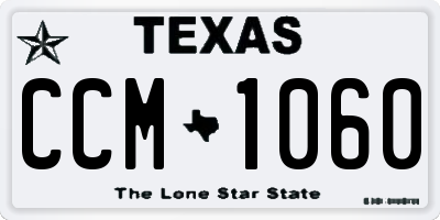 TX license plate CCM1060