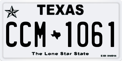 TX license plate CCM1061
