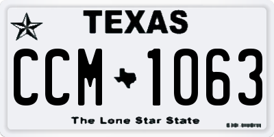 TX license plate CCM1063