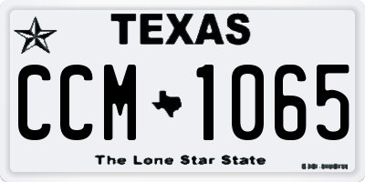 TX license plate CCM1065