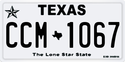 TX license plate CCM1067