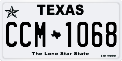 TX license plate CCM1068