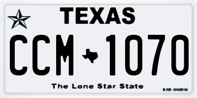 TX license plate CCM1070