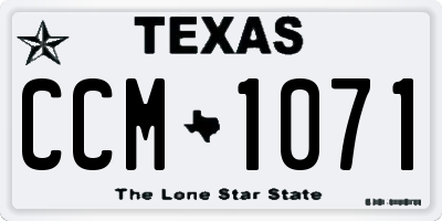 TX license plate CCM1071